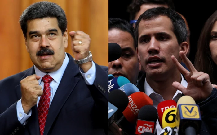 Nicolas Maduro şi Juan Guaido FOTO EPA-EFE