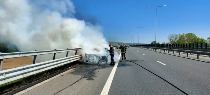 incendiu masina autostrada