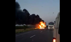 Şofer carbonizat în Ialomiţa în urma unui accident rutier Foto News ro jpg