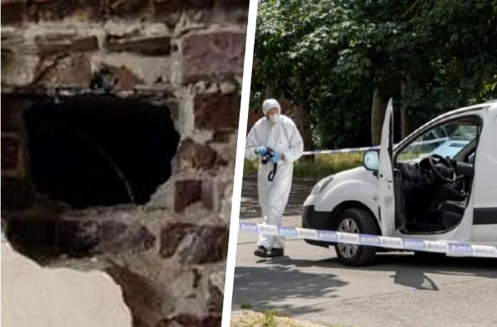 Maşina cu care au fugit hoţii FOTO www.nieuwsblad.be