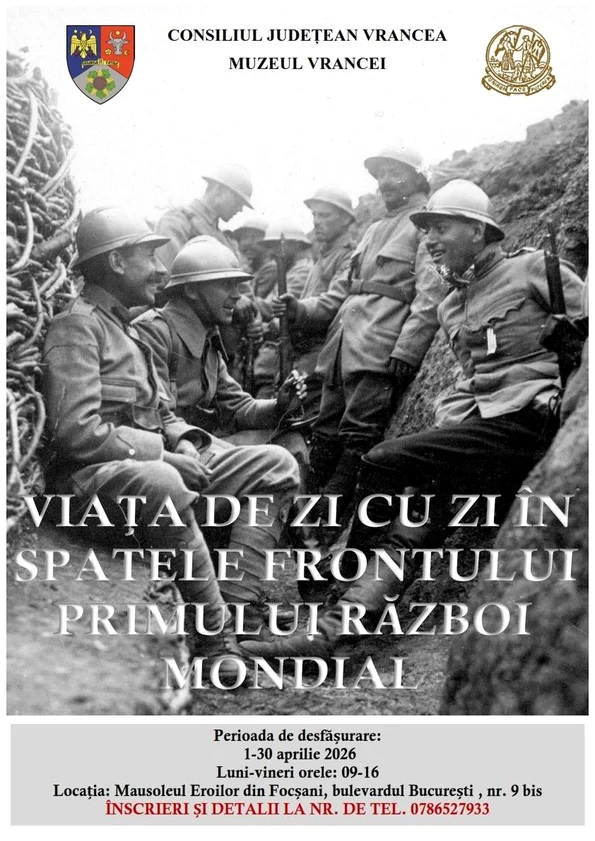 „Viața de zi cu zi în spatele frontului Primului Război Mondial”, proiect educațional la Mausoleul Eroilor din Focșani