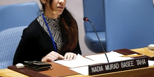 Ambasadoarea ONU a bunavointei Nadia Murad Tasee Baha FOTO Twitter RT France