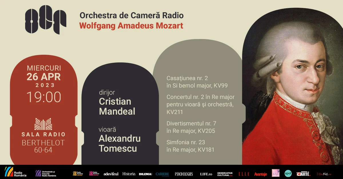 100% MOZART La SALA RADIO, Cu Alexandru Tomescu și Cristian Mandeal