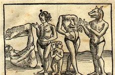 „Monștri din India”, gravură de Sebastian Münster 