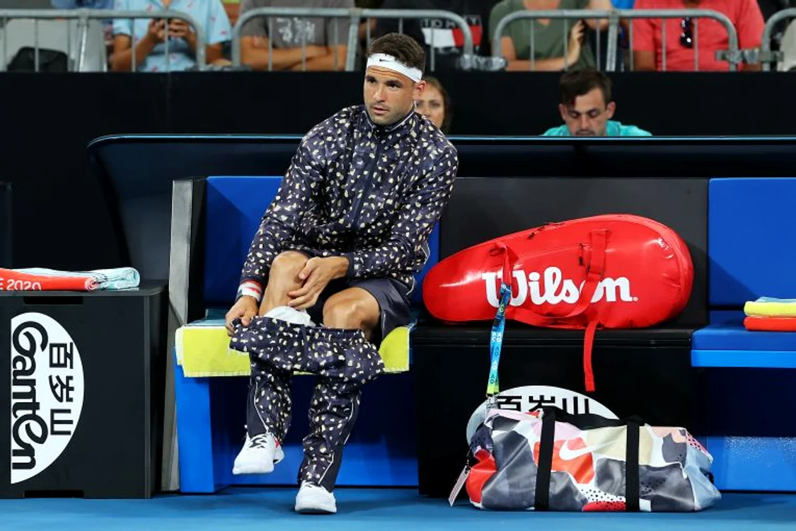 Treningul tip pijama al lui Grigor Dimitrov a atras cele mai multe comentarii în ziua inaugurală de la Australian Open FOTO: Guliver/ Gettyimages