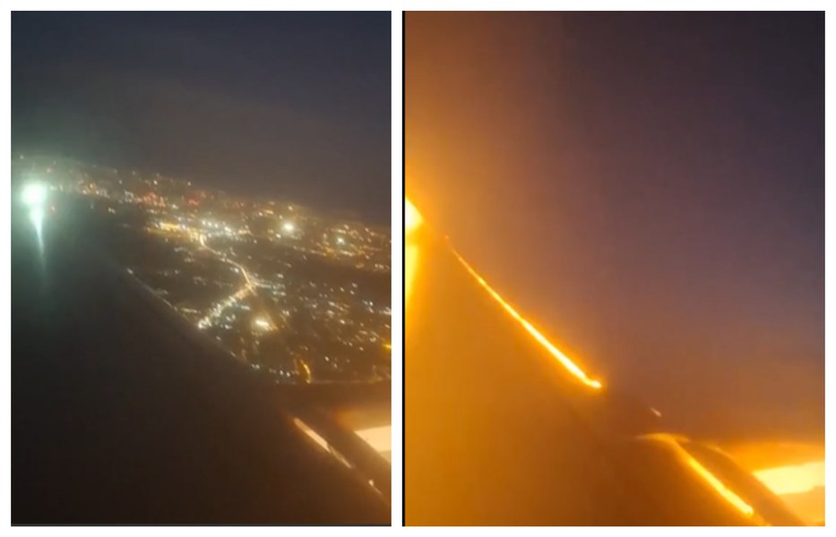 Momentul terifiant în care motorul unui avion explodează deasupra Bucureștiului