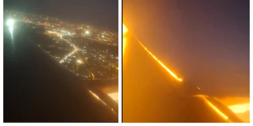 Momentul terifiant în care motorul unui avion explodează la scurt timp după ce a decolat din aeroportul Henri Coandă