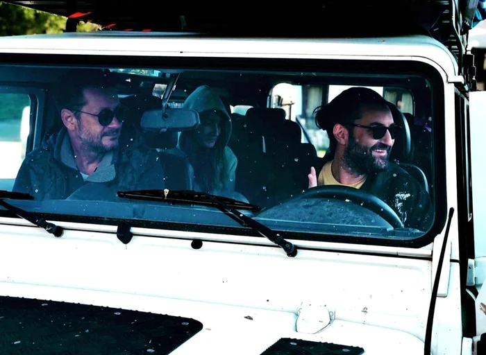 La filmările pentru proiectul ”Legați”, alături de regizorul Iura Luncașu