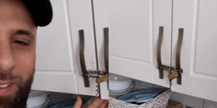 Românul a pus lacătul pe dulapul din bucătărie