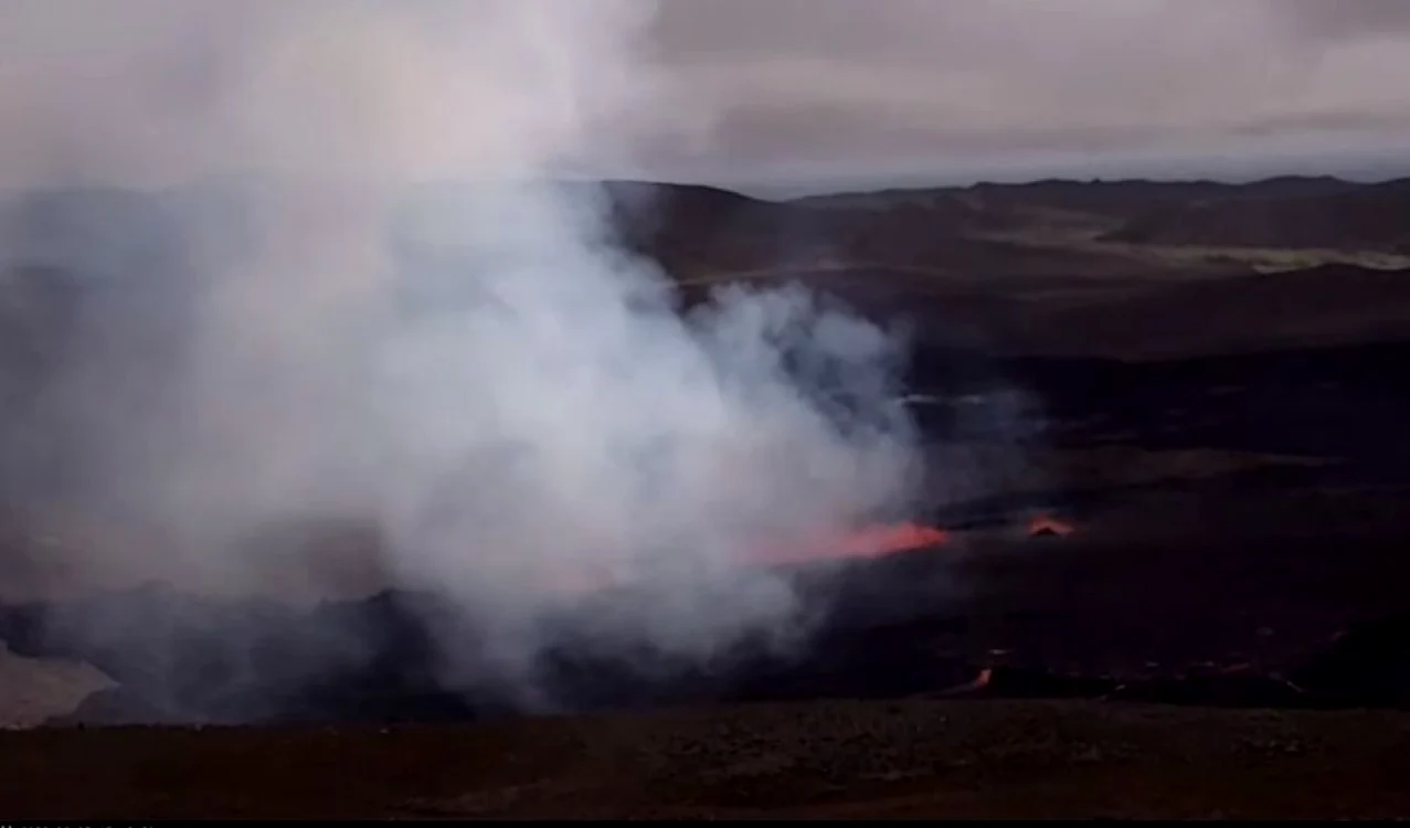 Erupţie vulcanică în Islanda 5 august 2022 Foto: captură video YouTube / RÚV