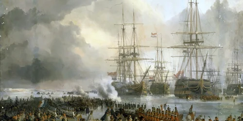 The French cavalry take the battle fleet caught in the ice in the waters of Texel, 21 January 1795 (by Charles Louis Mozin) jpg