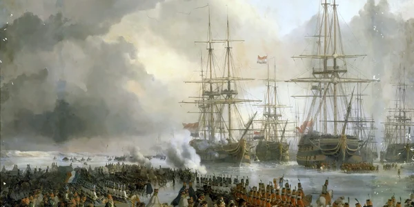 The French cavalry take the battle fleet caught in the ice in the waters of Texel, 21 January 1795 (by Charles Louis Mozin) jpg