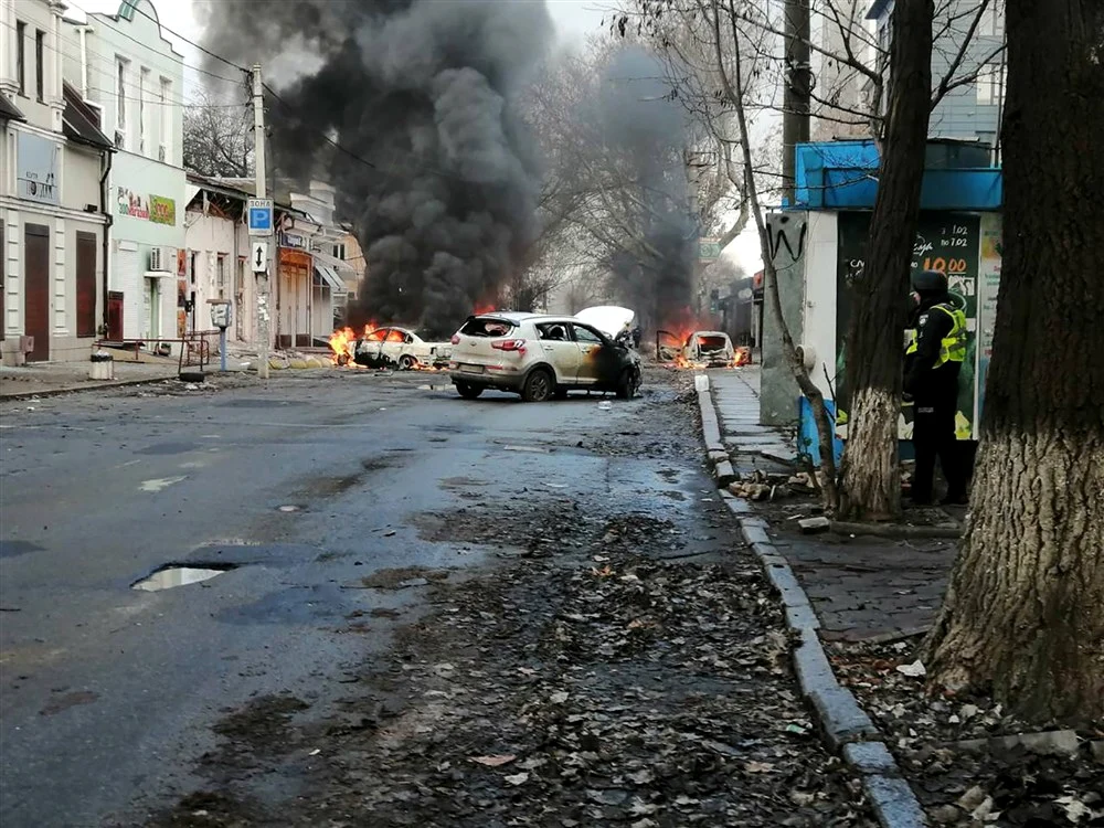 Rușii au bombardat orașul Herson în ajunul Crăciunului FOTO EPA-EFE