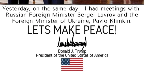 Donald Trump pozeaza pe Twitter ca pacificator intre Ucraina si Rusia FOTO Captură Twitter @realDonaldTrump