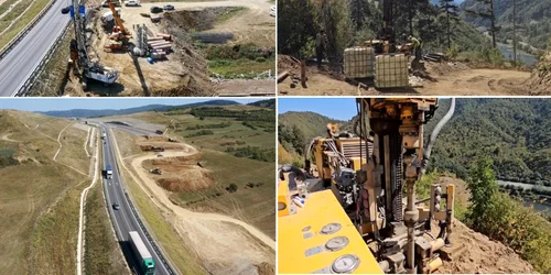 Lotul 2 Boița Cornetu al Autostrăzii Sibiu Pitești la finele lui august 2024 Colaj CNAIR