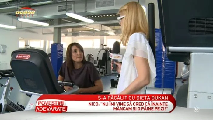 Nico trage din greu la sala de forţă, pentru a da jos kilogramele în plus (captură: Acasă TV)