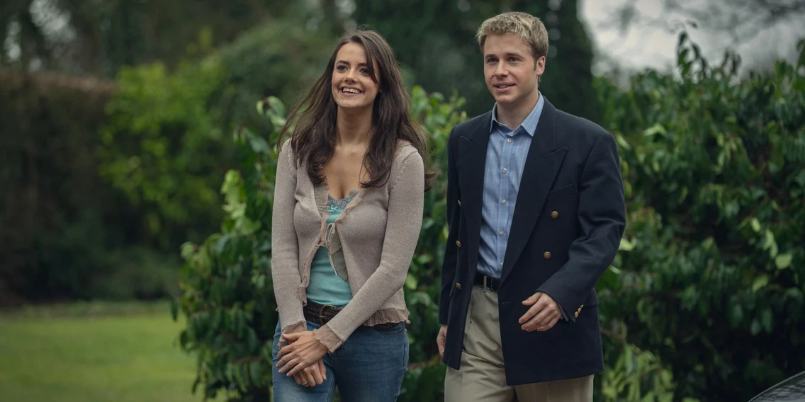 Kate Middleton și Prințul William în „The Crown”. FOTO: Netflix