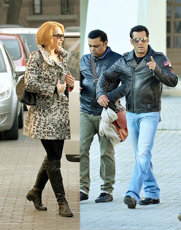 Blonda a fost surprinsă  părăsind hotelul în care era cazat actorul indian în Sibiu