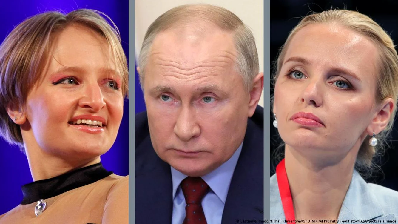 Preşedintele Putin şi cele două fiice ale sale: Ekaterina Tihonova şi Maria Voronţova
