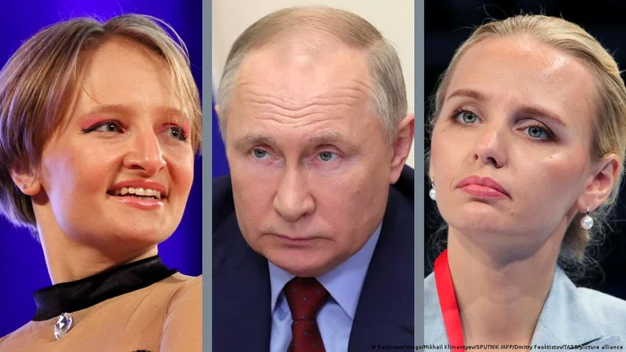 Preşedintele Putin şi cele două fiice ale sale: Ekaterina Tihonova şi Maria Voronţova