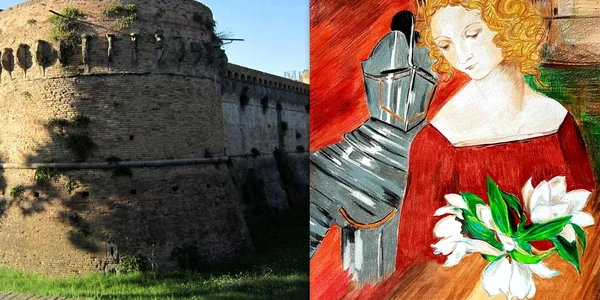 Ceterian Sforza, gravură și castelul ei  Foto Caterina Sforza   it jpg