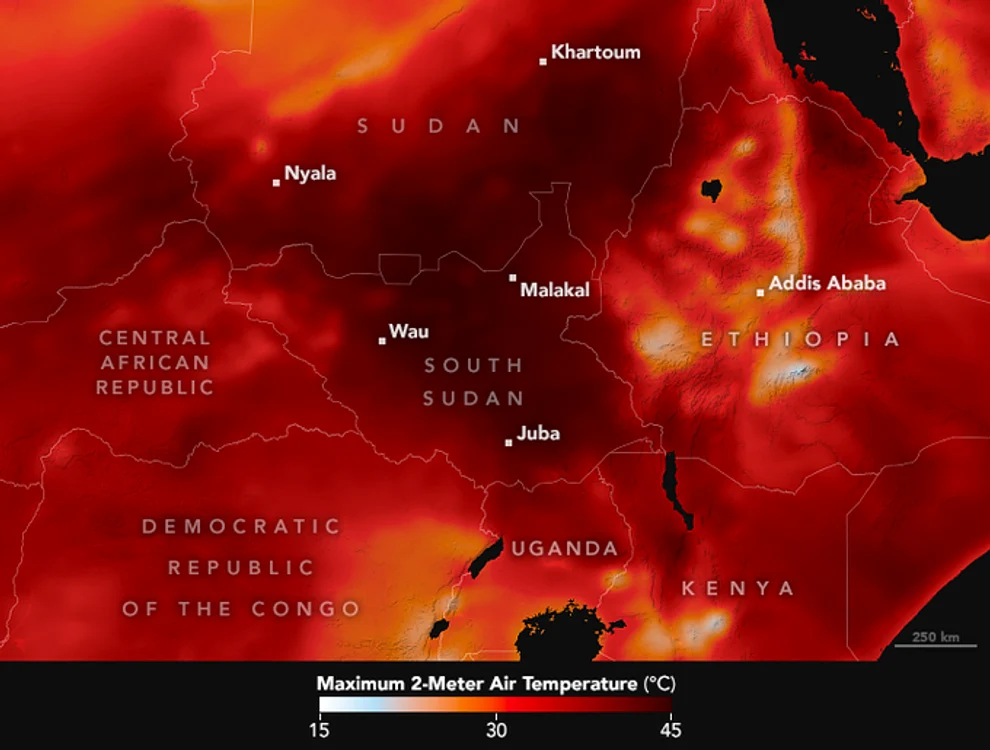 Orașul Malakal este în nordul țării. Foto: Nexta TV via X