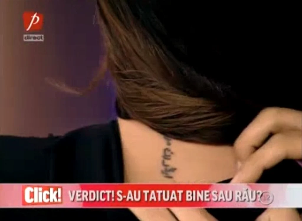 Tatuajul Dianei e la ceafă, iar vedeta îl ascunde cu hainele sau părul