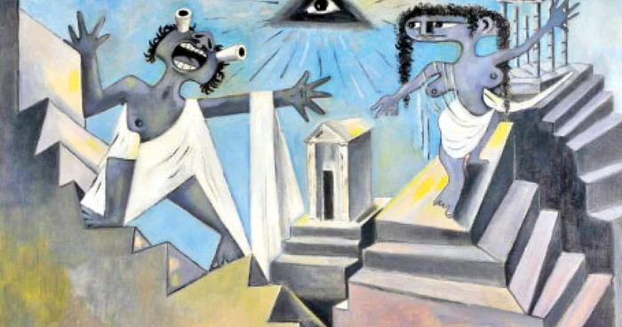 Jean Cocteau, proiect de cortină pentru spectacolul „Oedipus Rex“, 1952