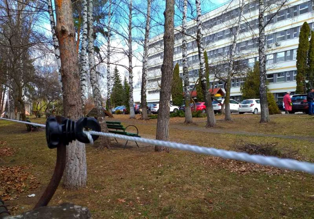 
    La Spitalul Județean din Miercurea Ciuc a fost montat un gard electric, de frica urșilorFoto:SJU Miercurea Ciuc  
