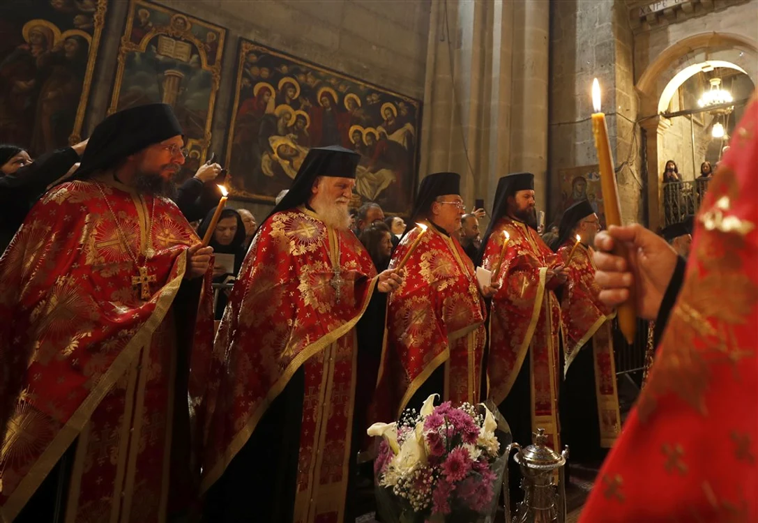 Slujbă la Biserica Sfântului Mormânt din Ierusalim FOTO EPA-EFE