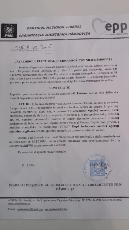 PNL Dâmboviţa contestă un preşedinte de secţie