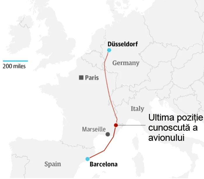 Avion prăbuşit în Franţa: Acesta este traseul pe care îl urma aeronava