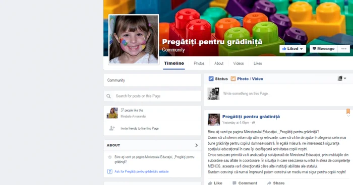 Pagina de Facebook pe care părinţii preşcolarilor vor putea prelua informaţii de la Ministerul Educaţiei