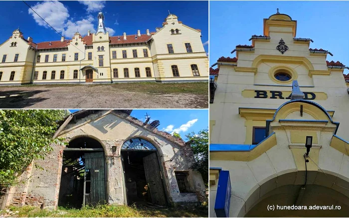 Gara municipiului Brad și remiza sa. Foto: Daniel Guță. ADEVĂRUL