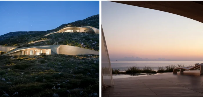 În insulele Ciclade au fost construite primele case sub pământ. Foto: thehivearchitects.com