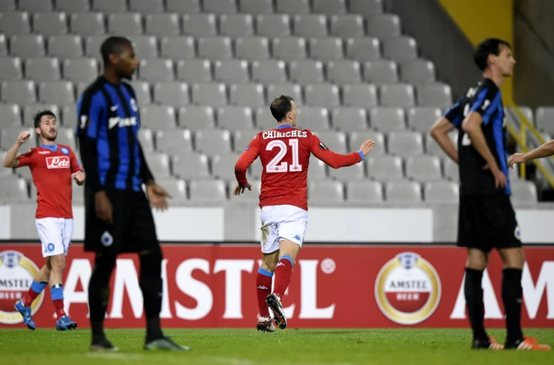 Vlad Chiricheş se bucură după golul marcat la Bruges