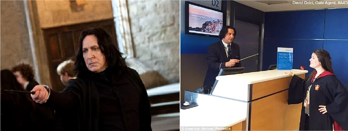 Angajatul companiei American Airlines seamănă izbitor cu personajul Severus Snape din filmul „Harry Potter”