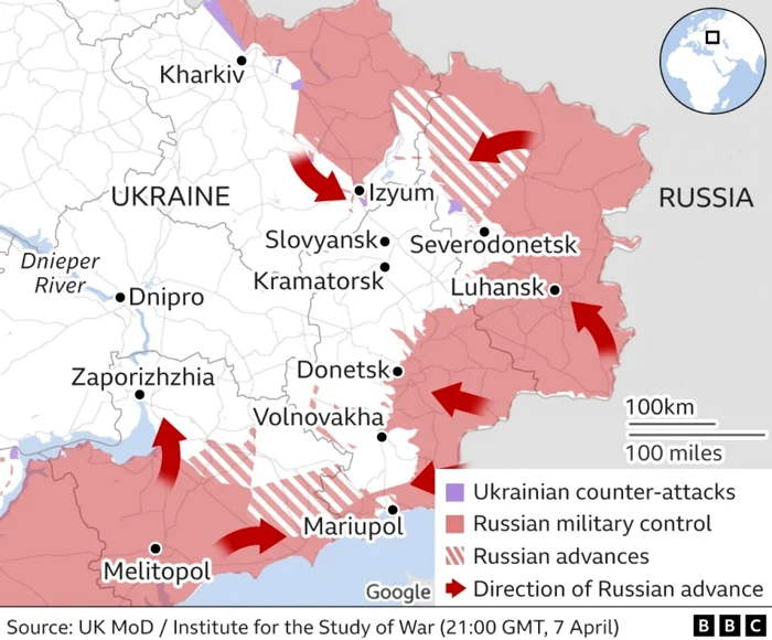 Invazia rusa in Ucraina la 13 aprilie 2022 FOTO BBC