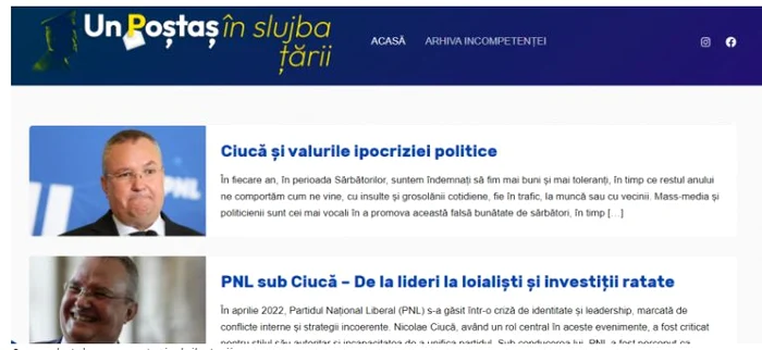 FOTO: Screenshot unpostasinslujbatarii.ro