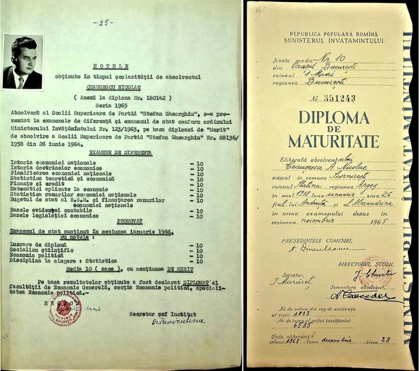 Diploma de Bacalaureat a lui Nicolae Ceaușescu (foto: Arhivele Naționale ale României)