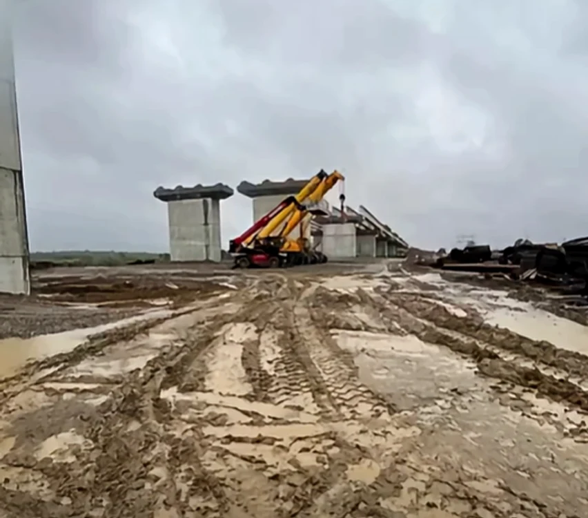 Șantiere blocate din cauza vremii FOTO: captura video