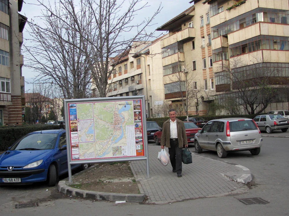 Harta montată în zona Gării
