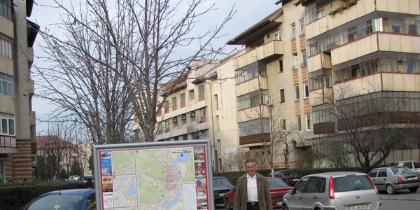 Harta montată în zona Gării