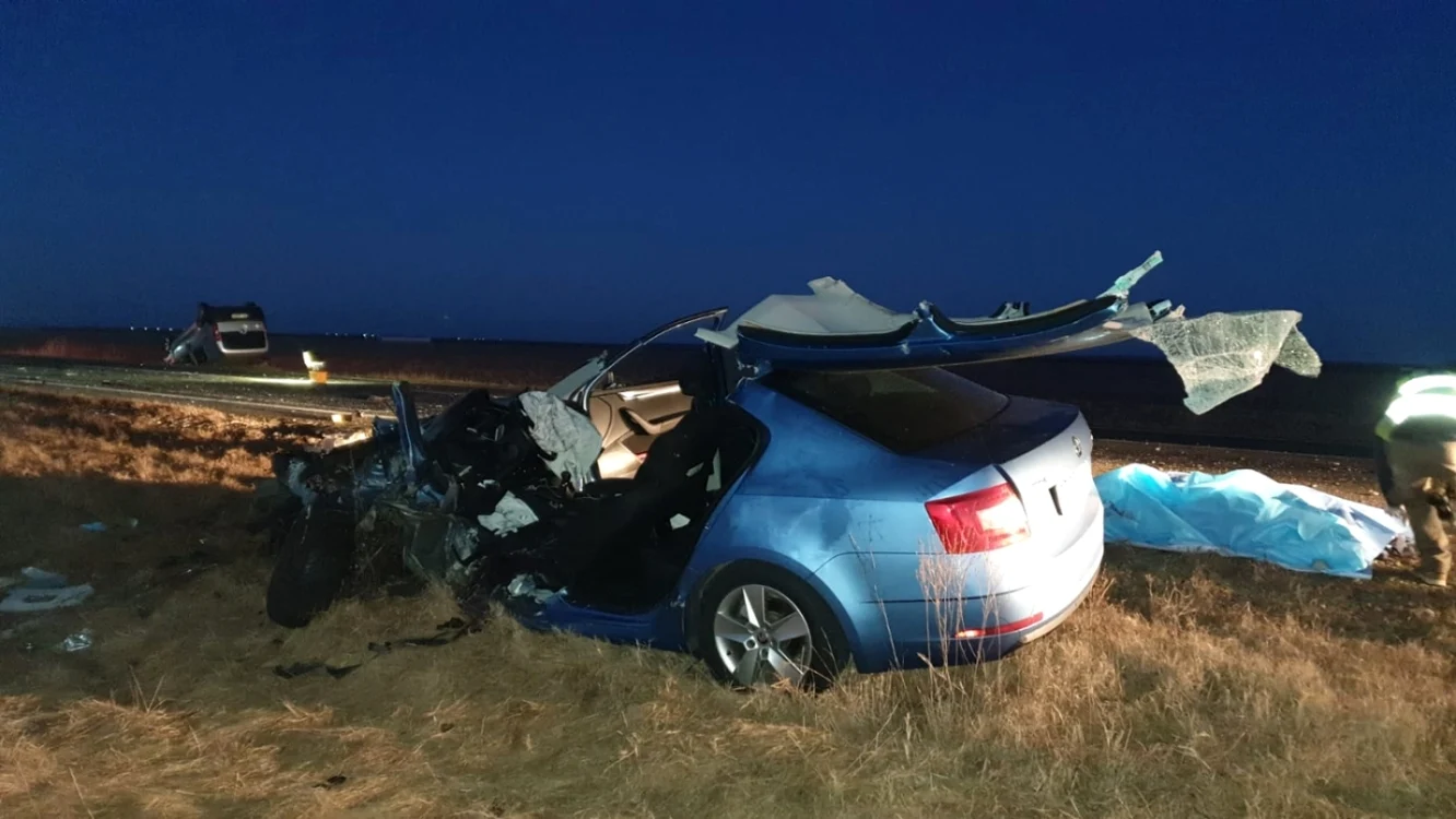 Accidentul a avut loc pe E 574, în judeţul Olt FOTO: martor