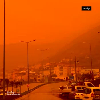 Cer portocaliu și aer irespirabil în Turcia FOTO: X/ @HavaForum