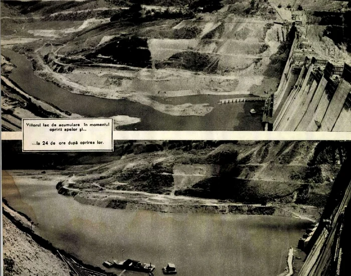 Lacul de acumulare în 1960. Flacăra. 