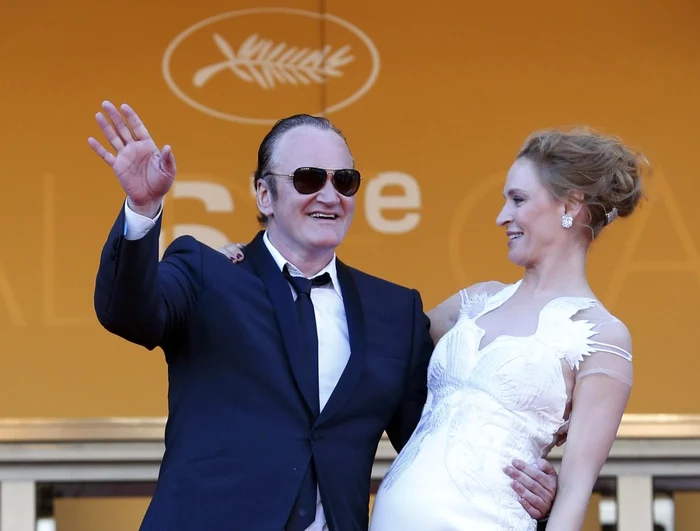 Regizorul Quentin Tarantino şi actriţa Uma Thurrman au fost împreună la festivalul de film de la Cannes, care s-a încheiat duminica trecută FOTO Wire Photos/Reuters