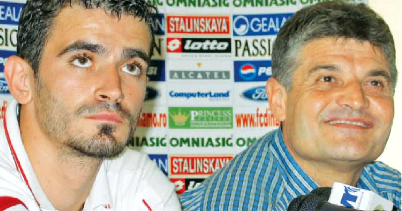 Cosmin Bărcăuan (stânga) şi Ioan Andone au câştigat un titlu în perioada în care au colaborat la Dinamo