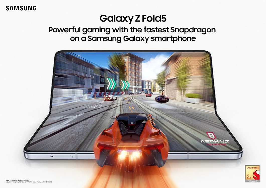 Gaming cu cu Samsung Galaxy Z Fold5.