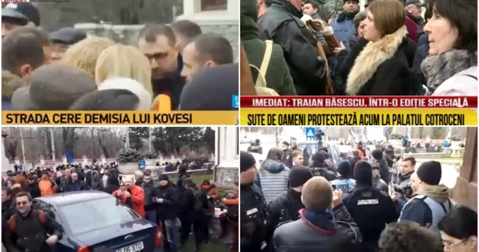 Protest în faţa Palatului Cotroceni